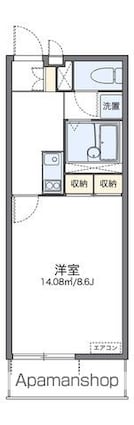 レオネクストＭｏｏｎＬｉｇｈｔ[1K/26.08m2]の間取図