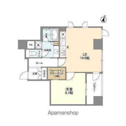 ＬａＳａｎｔｅ麹町[1LDK/57.41m2]の間取図