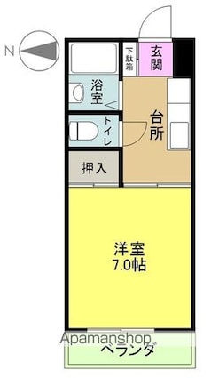 ユーアイハイツ[1K/23.14m2]の間取図