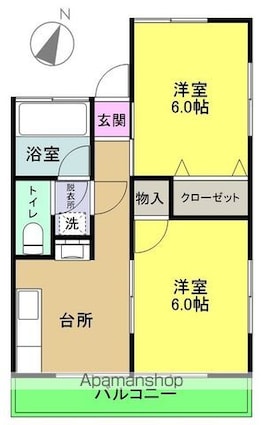 メゾン下川[2K/39.66m2]の間取図