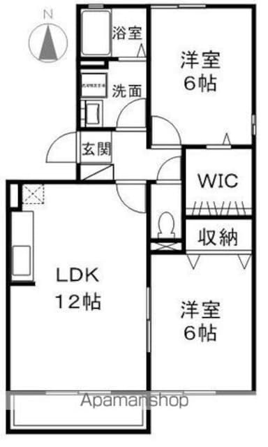 コートゆず花[2LDK/56.3m2]の間取図