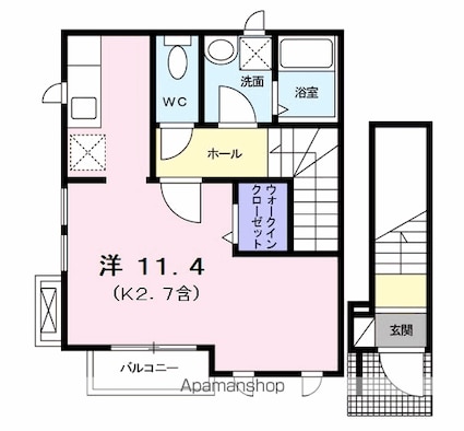シャンフォレ[1R/32.5m2]の間取図
