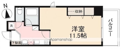 ドエール中央町[1K/34.14m2]の間取図