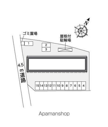 レオパレス大楽寺Ⅱ[1K/23.61m2]の配置図