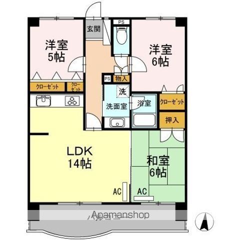 ライオンズマンション西新南の間取り写真
