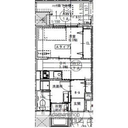 さくらＨｉｌｌｓ　ＲＯＫＵＢＡＮ　Ｐｌａｔｉｎｕｍ　Ｒｅｓｉｄｅ[1DK/28.01m2]の間取図