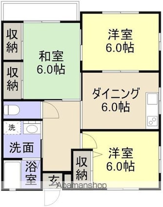 ガーデンパーク[3DK/59m2]の間取図