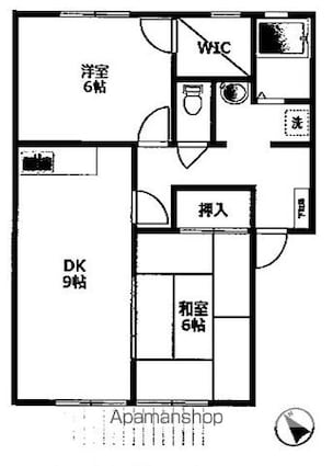 サンガーデン南草津[2DK/52.34m2]の間取図