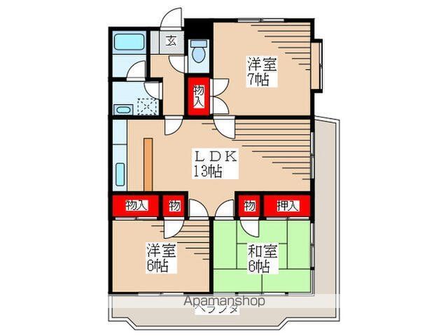 ノーブル北田園の間取り写真