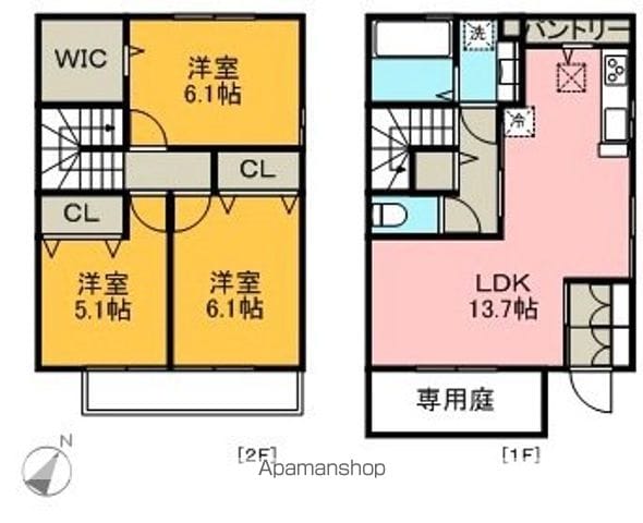 プランドール南国 B棟の間取り写真