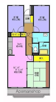 プリサヴェール[3LDK/65.6m2]の間取図