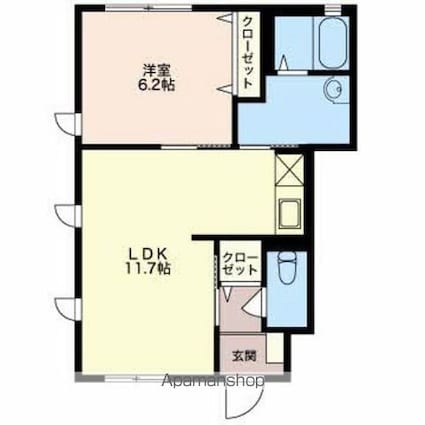 パルテール[1LDK/51.43m2]の間取図
