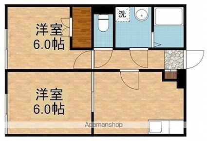 東京都東大和市蔵敷１丁目[2DK/44.71m2]の間取図