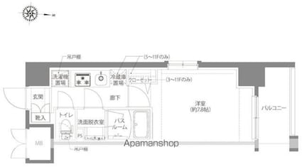 ＡＥＬＬ亀有[1K/27.05m2]の間取図