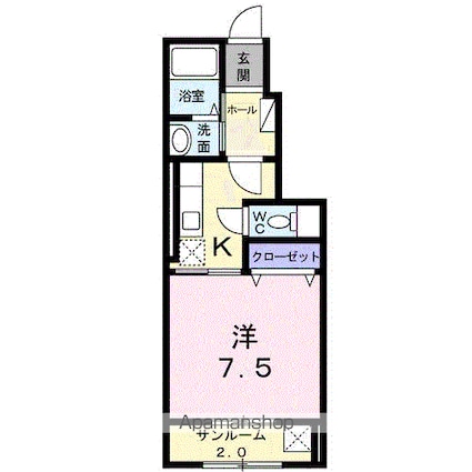 サンフラワーＫ[1K/30.79m2]の間取図