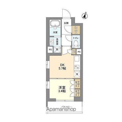 コスモグラシア学芸大学[1DK/27.49m2]の間取図