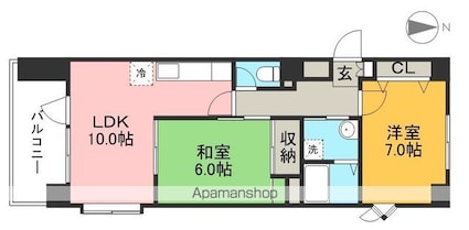 コーポ・リバーサイド[2LDK/55.93m2]の間取図