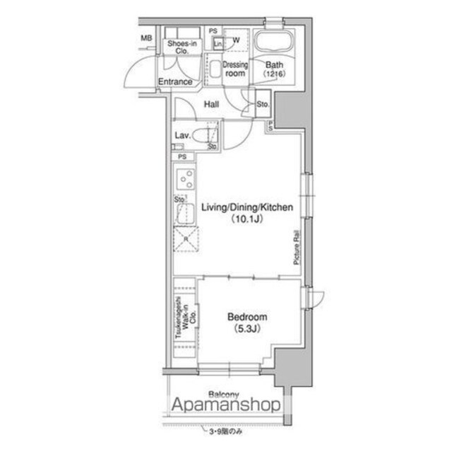 ブリリアンクラス高円寺[1LDK/40.63m2]の間取図