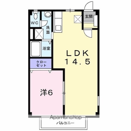 パティオ五月[1LDK/44.71m2]の間取図