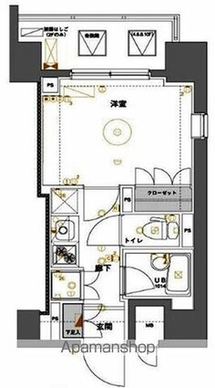 セジョリ早稲田Ⅱ[1K/22.11m2]の間取図