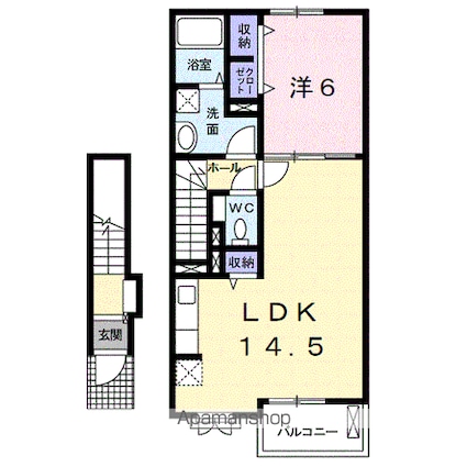 和歌山県和歌山市松江中３丁目[1LDK/52.04m2]の間取図