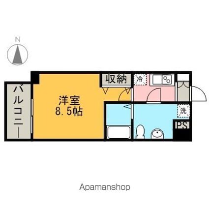 愛知県名古屋市中区上前津２丁目[1K/24.56m2]の間取図