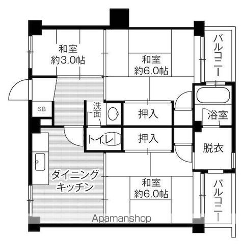 ビレッジハウス萩原１号棟の間取り