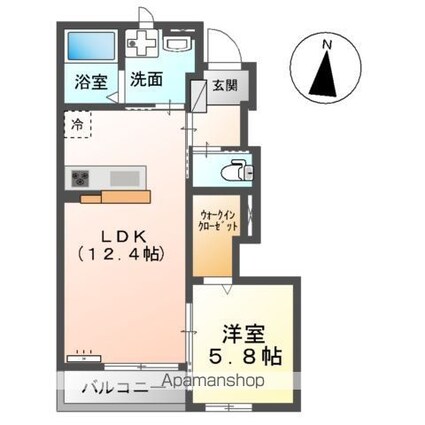 メゾンレイア[1LDK/44.96m2]の間取図