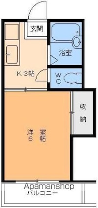 大瀬戸ビル[1K/19.85m2]の間取図
