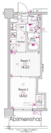 ガーラ・プレシャス四ツ木[2K/25.51m2]の間取図