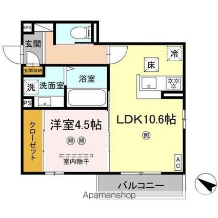 ｃａｍｐａｎｅｌｌａ江波二本松[1LDK/40.72m2]の間取図