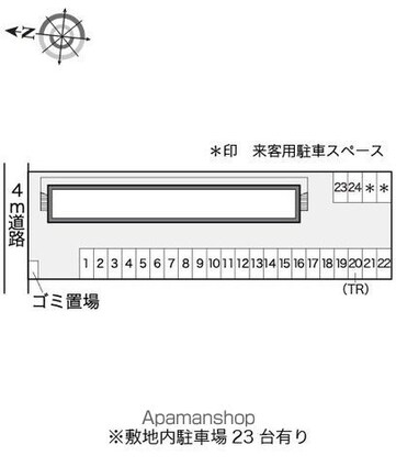 レオパレスシェソワ[1K/19.87m2]の配置図