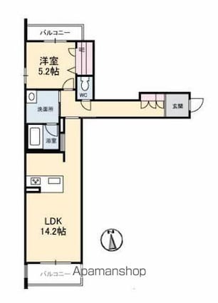 シャーメゾンマヒナ[1LDK/53.89m2]の間取図