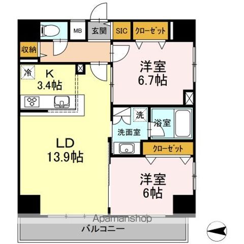 ＤーＲＯＯＭ早稲田の間取り