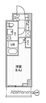 ジェノヴィア新高島平スカイガーデン[1K/26.01m2]の間取図