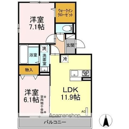 Ｋ’ｓ　Ｎｏｂｌｅ[2LDK/58.32m2]の間取図