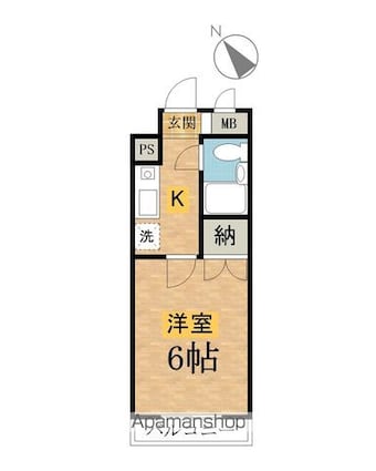 ウイングマンション[1K/19m2]の間取図