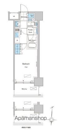 ルフォンプログレ清澄白河プレミア[1K/25.23m2]の間取図