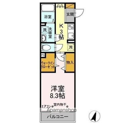 ヴェルデカーサ[1K/32.42m2]の間取図