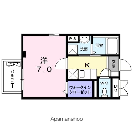 Ｖｉｌｌａ　ｗｉｓｔｅｒｉａ[1K/25m2]の間取図