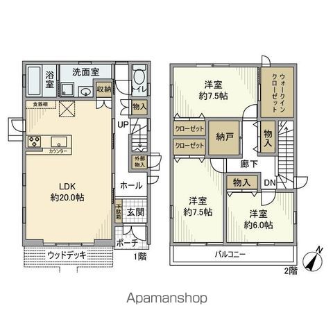和合字南蚊谷戸建の間取り写真