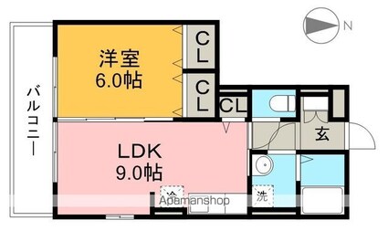 コンフォート[1LDK/38.52m2]の間取図