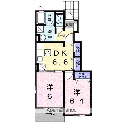 熊本県八代市島田町[2DK/46.24m2]の間取図