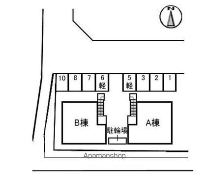 クレール瀬戸見　Ａ棟[3DK/54.82m2]の配置図