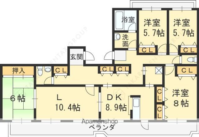 グリーンビュー2号館の間取り写真