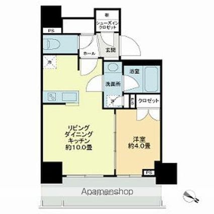 ライオンズ千代田岩本町ミレスーＫＤＡ[1LDK/34.6m2]の間取図