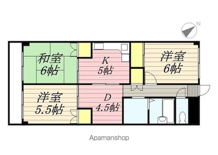 コーポラス幸武１０６[3DK/59.6m2]の間取図