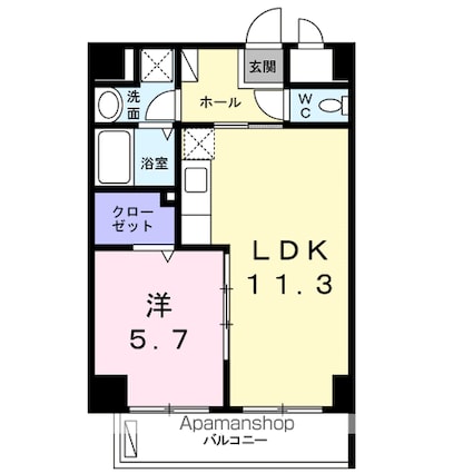 プレッソ　カンパニュール[1LDK/41.31m2]の間取図
