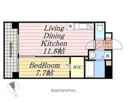 Ｔ．Ｓ．ヴィラージュ[1LDK/40.03m2]の間取図