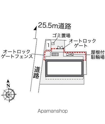 レオパレスＥＳＰＯＩＲ東伊場[1K/19.87m2]の配置図